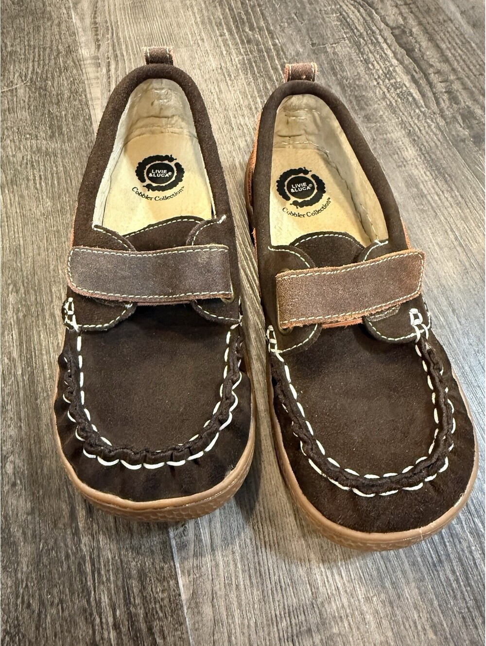 Livie & Luca Shoes Boys Cobbler Collection Brown Suede Loafer Size 2